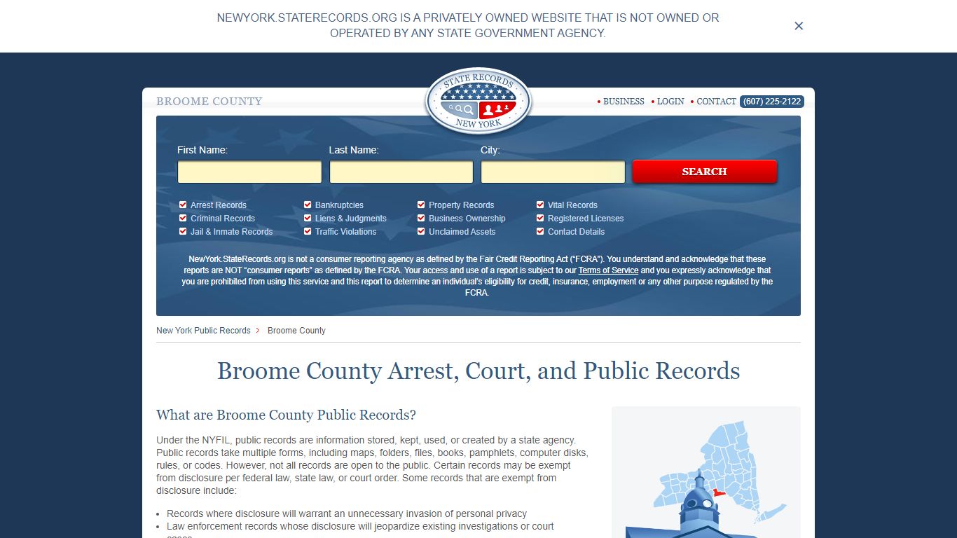 Broome County Arrest, Court, and Public Records