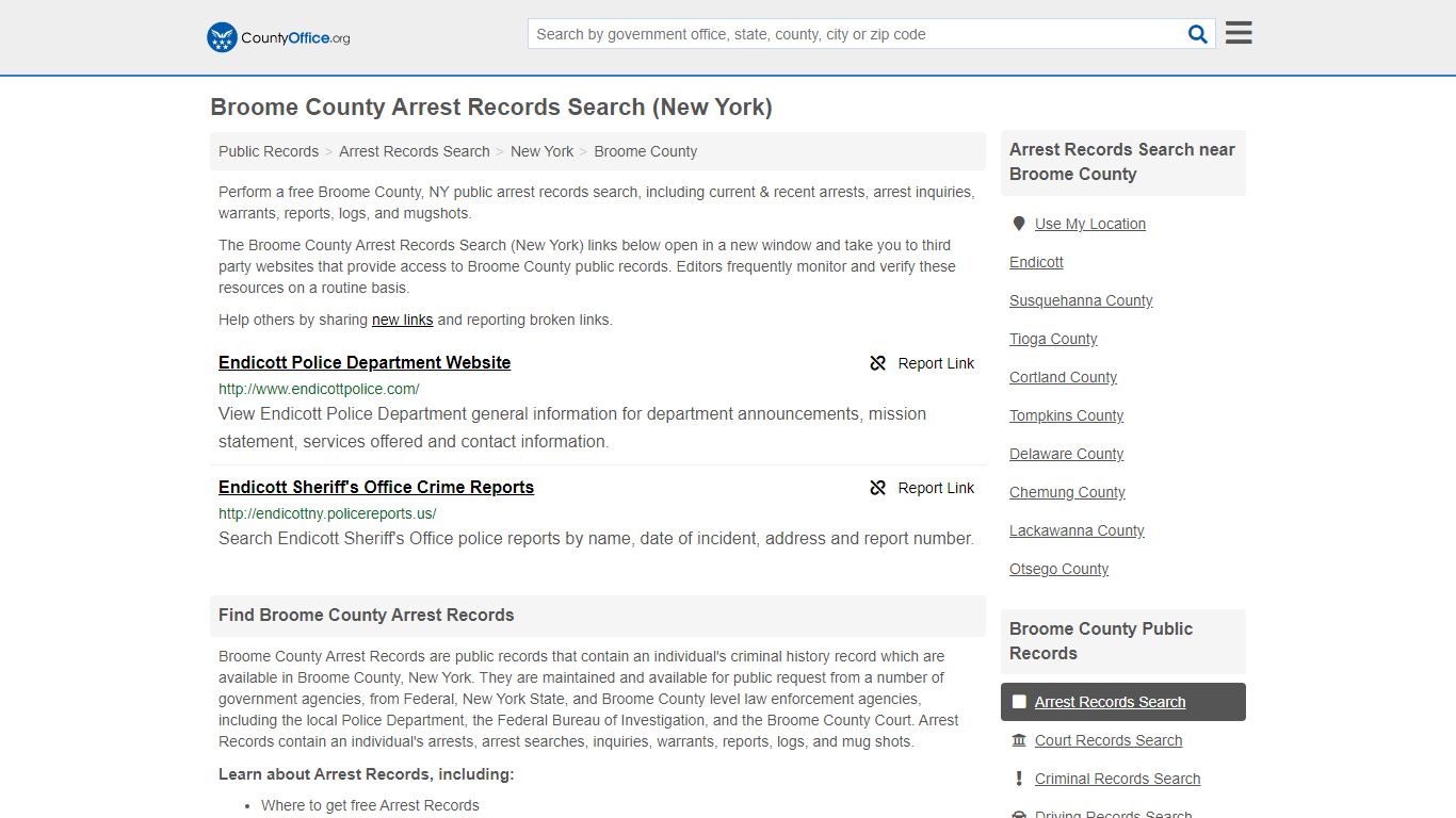 Arrest Records Search - Broome County, NY (Arrests & Mugshots)